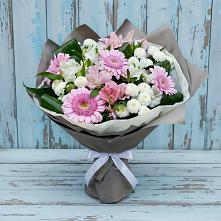 Букет цветов из:  Герберы, Альстромерии и Хризантемы в Унъюган