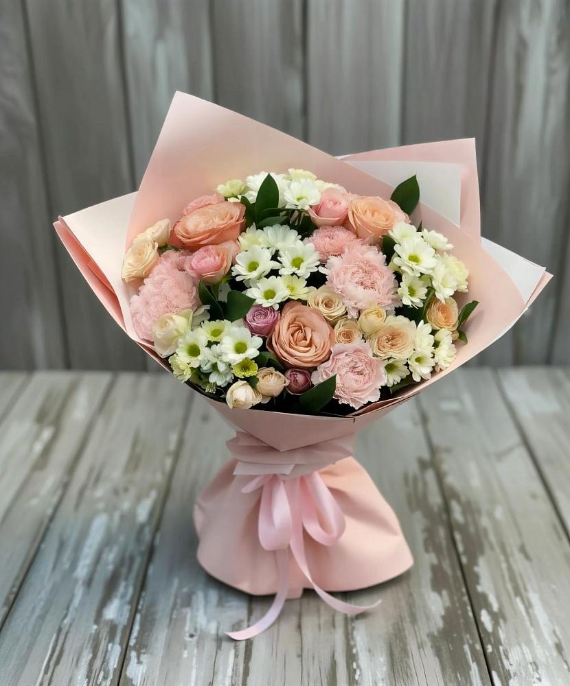 Букет цветов из: Гвоздики, Розы и Хризантемы в Унъюган