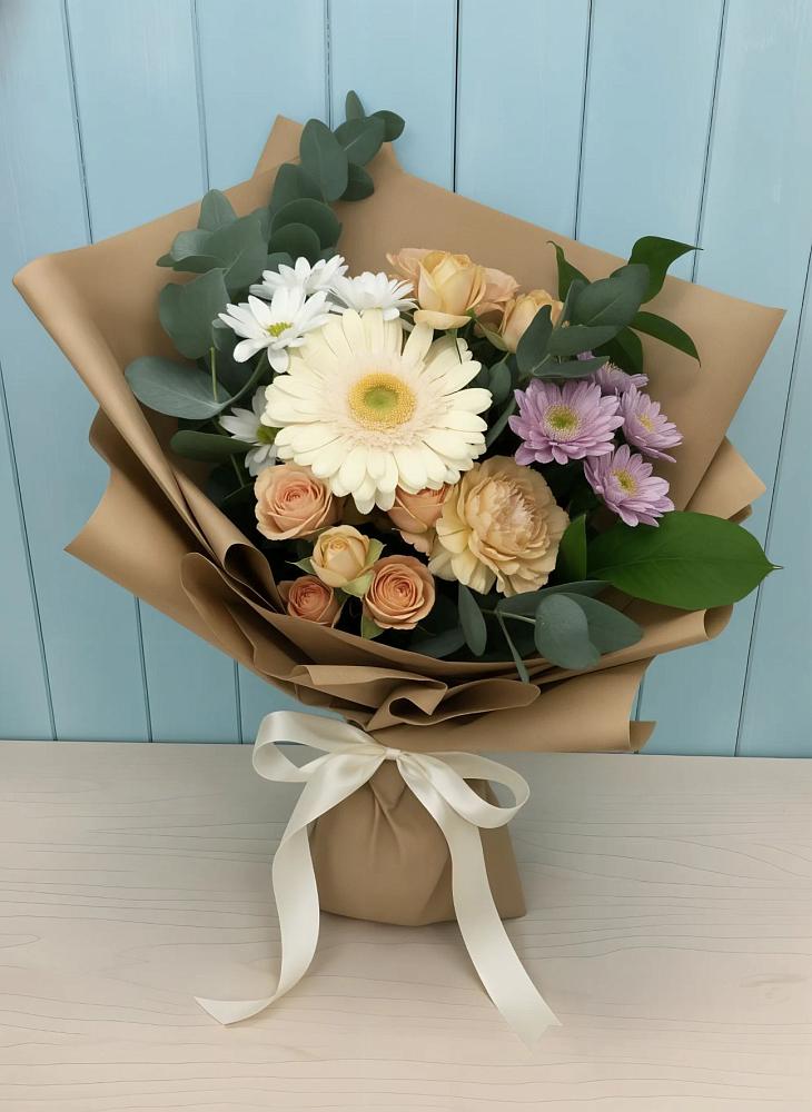 Букет цветов из: Герберы и Хризантемы в Унъюган