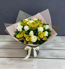 Букет цветов из:  Орхидеи и Розы в Унъюган