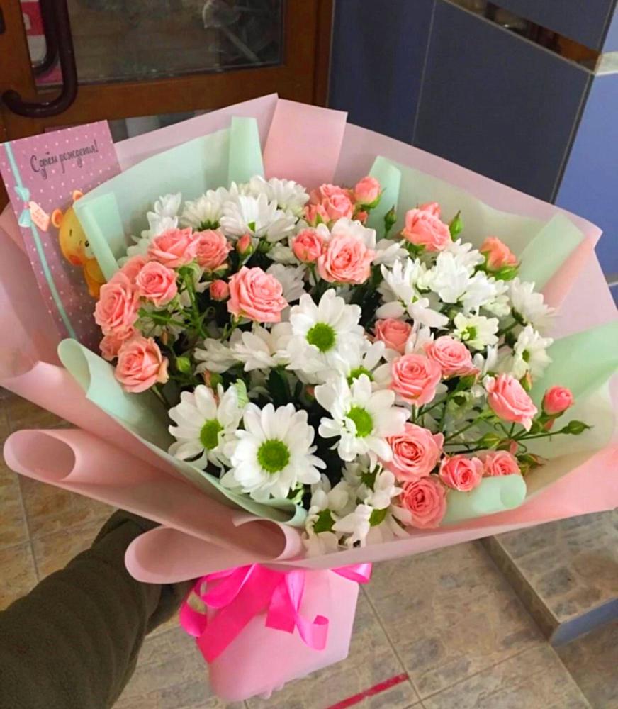 Букет цветов из: Розы и Хризантемы в Унъюган