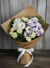Букет цветов из:  Хризантемы и Розы в Унъюган