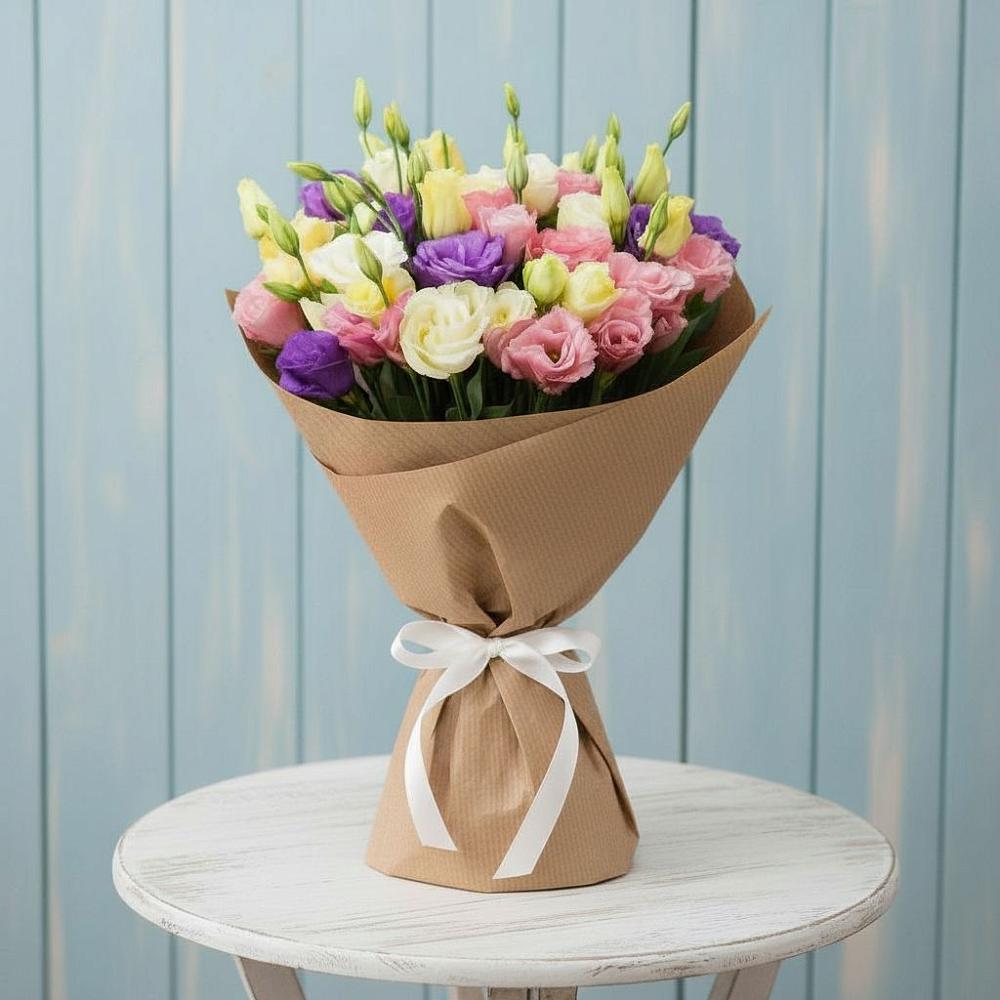 Букет цветов из: Лизиантусы в Унъюган