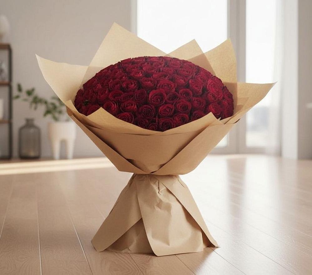 Букет 101 Красная роза в Унъюган