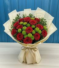 Букет цветов из:  Розы и Хризантемы в Унъюган