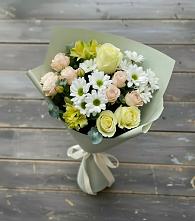 Букет цветов из:  Альстромерии, Розы и Хризантемы в Унъюган