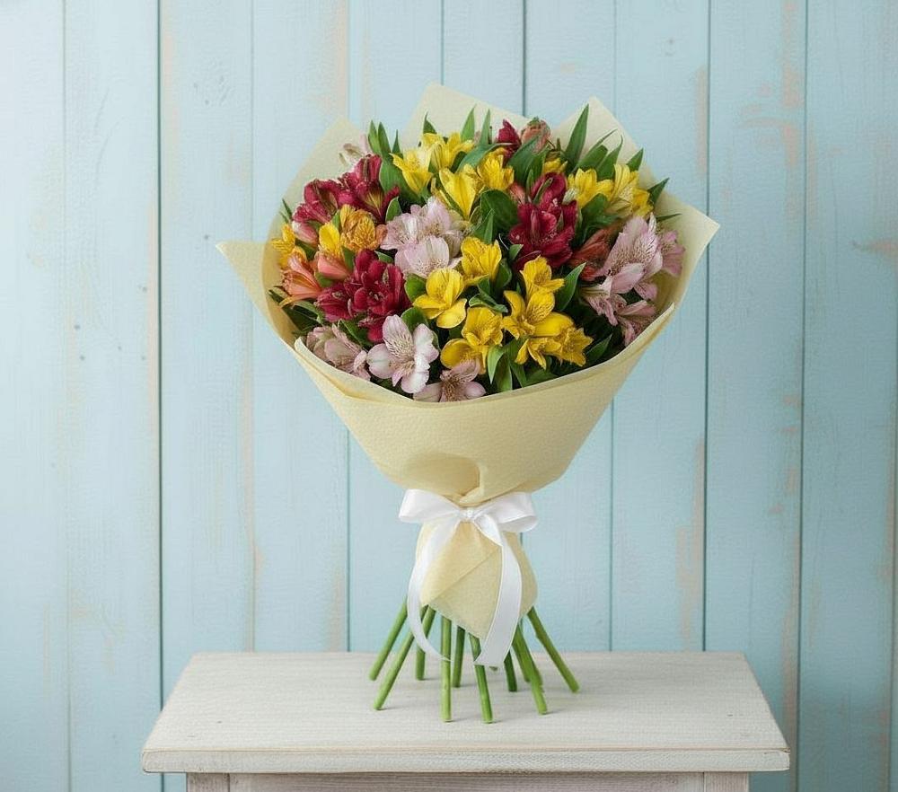 Букет цветов из: Альстромерии в Унъюган