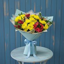 Букет цветов из:  Альстромерии и Хризантемы в Унъюган