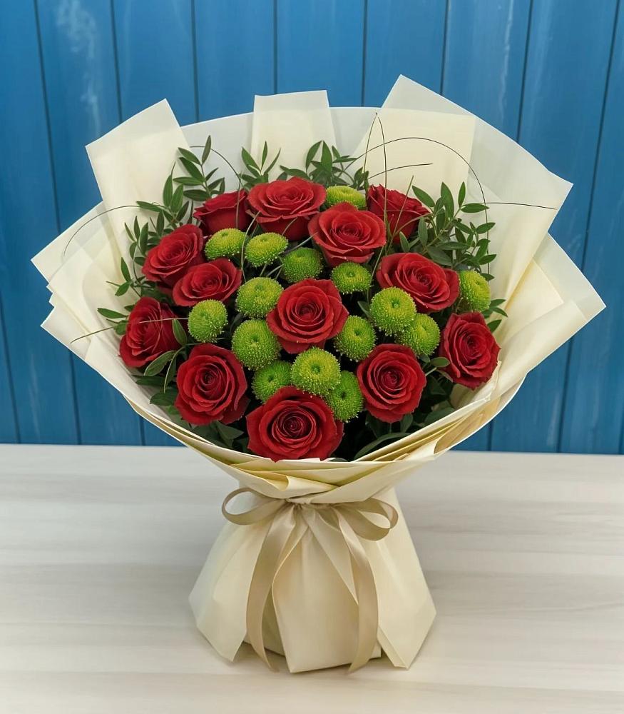 Букет цветов из: Розы и Хризантемы в Унъюган